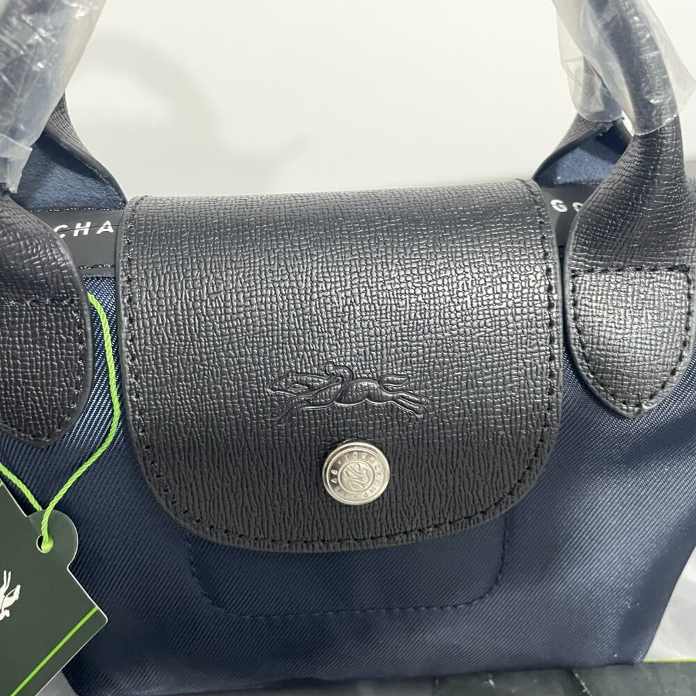 Longchamp Navy and Black Clutch with Silver Details - Picture 6 of 9